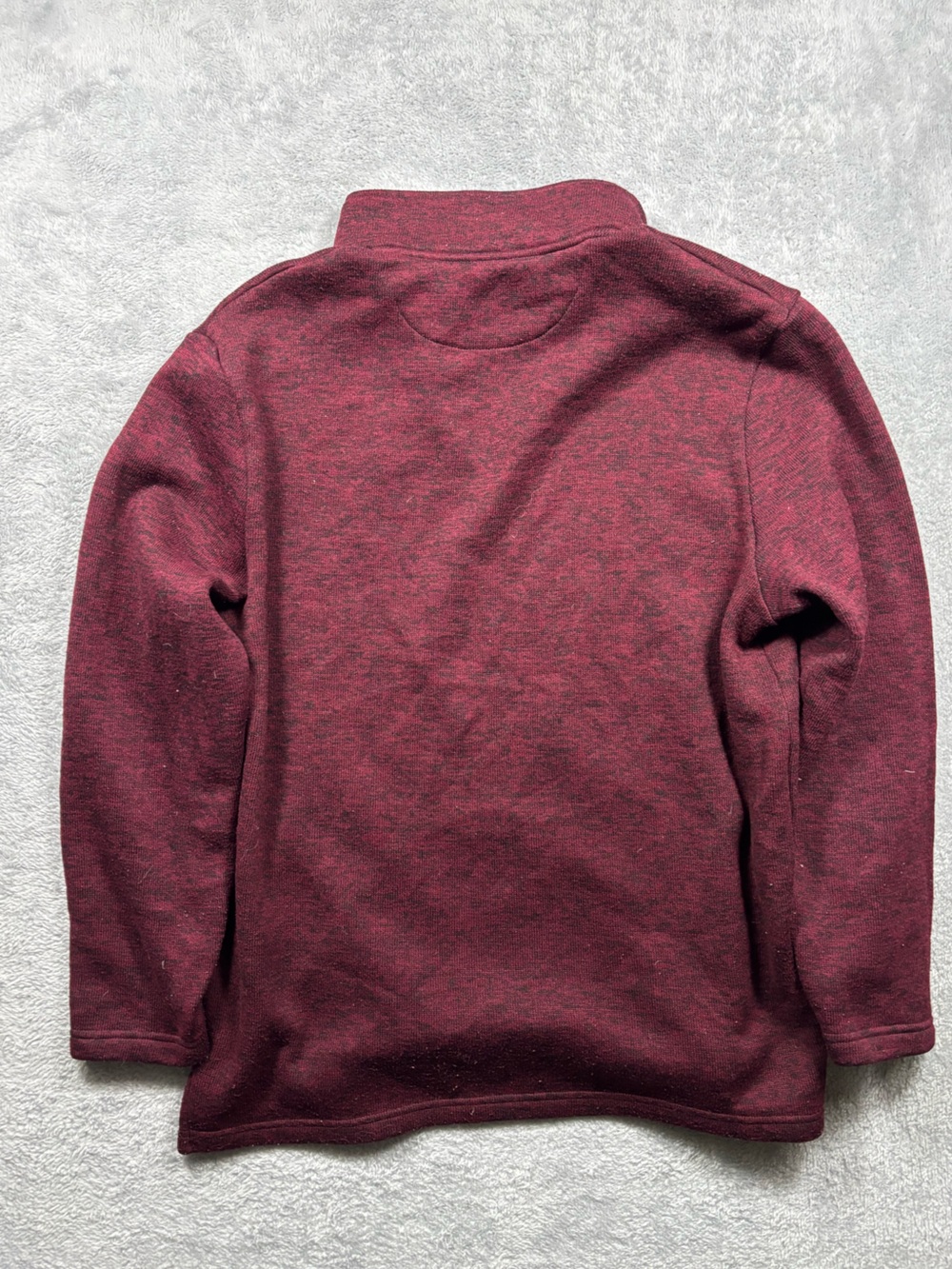 Beverly Hills Polo Club Men's Zip-Up Sweater - Burgundy Heather - Picture 2 of 5